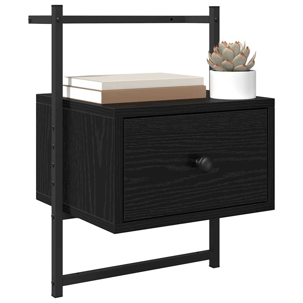 Bedside Cabinet Black oak 35 x 30 x 51 cm Engineered wood